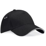 B15c Gorra de 5 Paneles - Visera con sándwich Negra gris